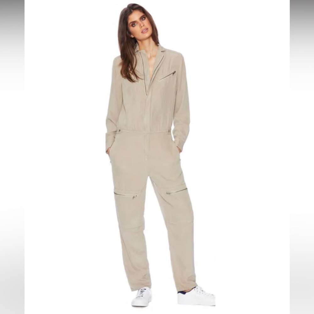 Etienne Marcel Tan Lyocell Aviator Jumpsuit $380